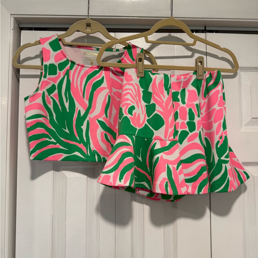 Lilly Pulitzer Pink and Green Floral Set